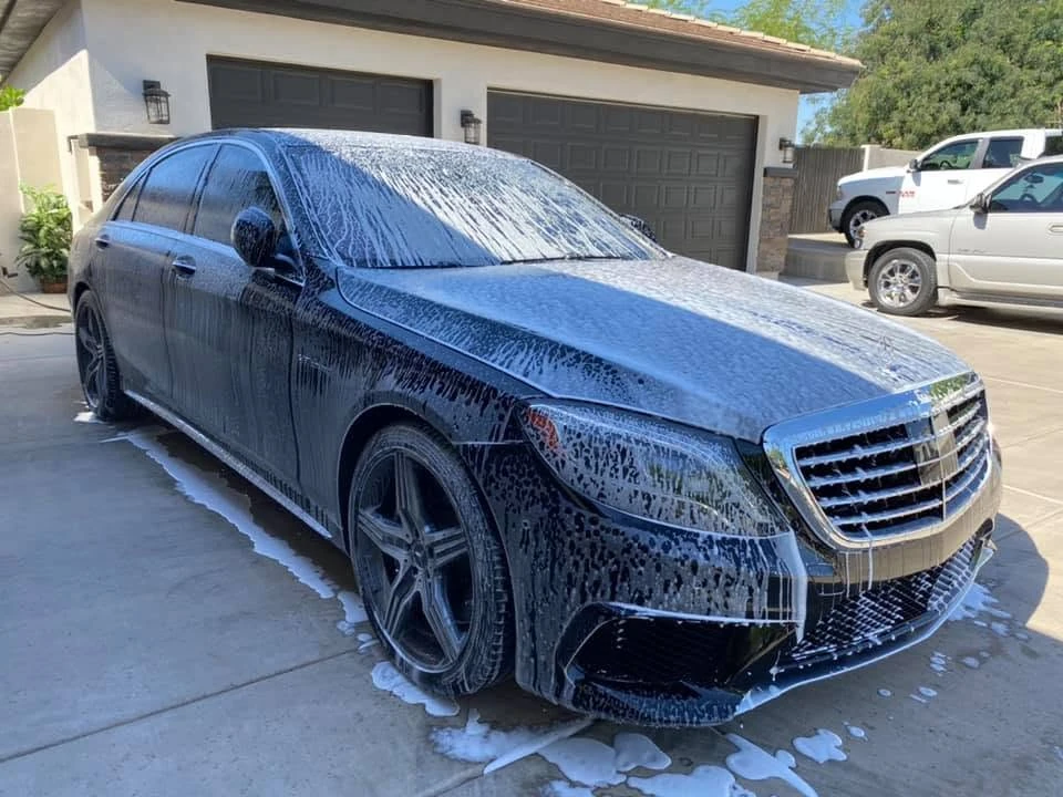 Foam-covered sedan in AZ Auto Detailing's photo collection